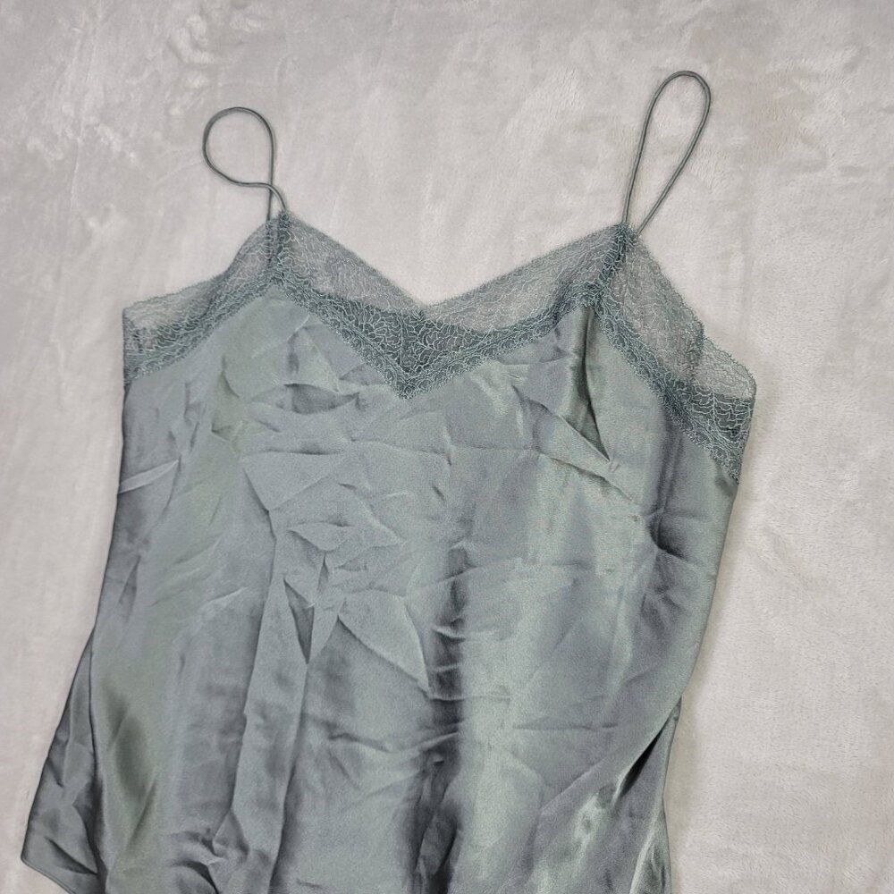 Vince Gray Lace-Trim 100% Silk Women's Camisole Top | Size L - Picture 3 of 8